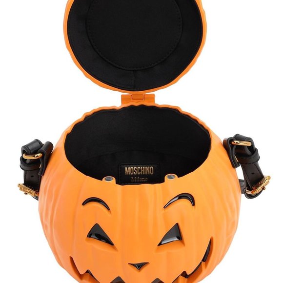 🎃 SS20 MOSCHINO COUTURE PUMPKIN TOP HANDLE ORANGE BAG HALLOWEEN TRICK / CHIC 🎃 - Picture 8 of 16